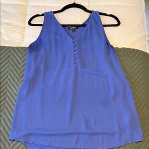 Express Women's Vibrant Blue Button-Front Blouse
